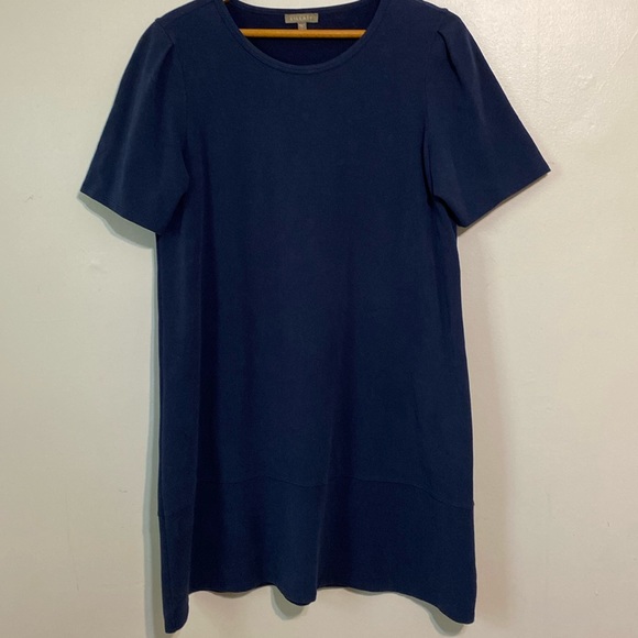 Lilla P Dresses & Skirts - Lilla P Navy Blue Jersey  Short Sleeved Midi T-shirt Style Dress size Large